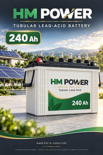 بطارية HM POWER حمضية رصاصية أنبوبية 240 أمبير ساعة